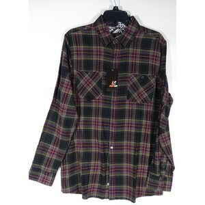 Amplify Flannel Shirt Mens Medium Button Down Western Cotton Pocket The Stunner